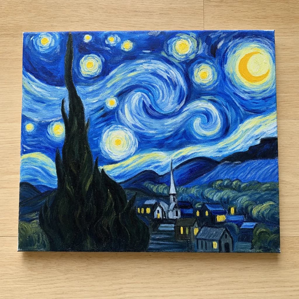 A student version of The Starry Night